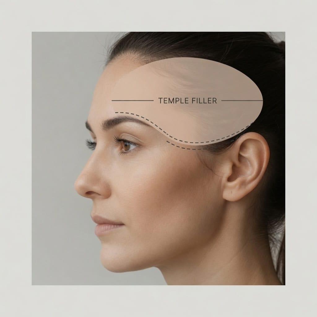 Temple filler at FaceCrime Skin Labs in Vancouver